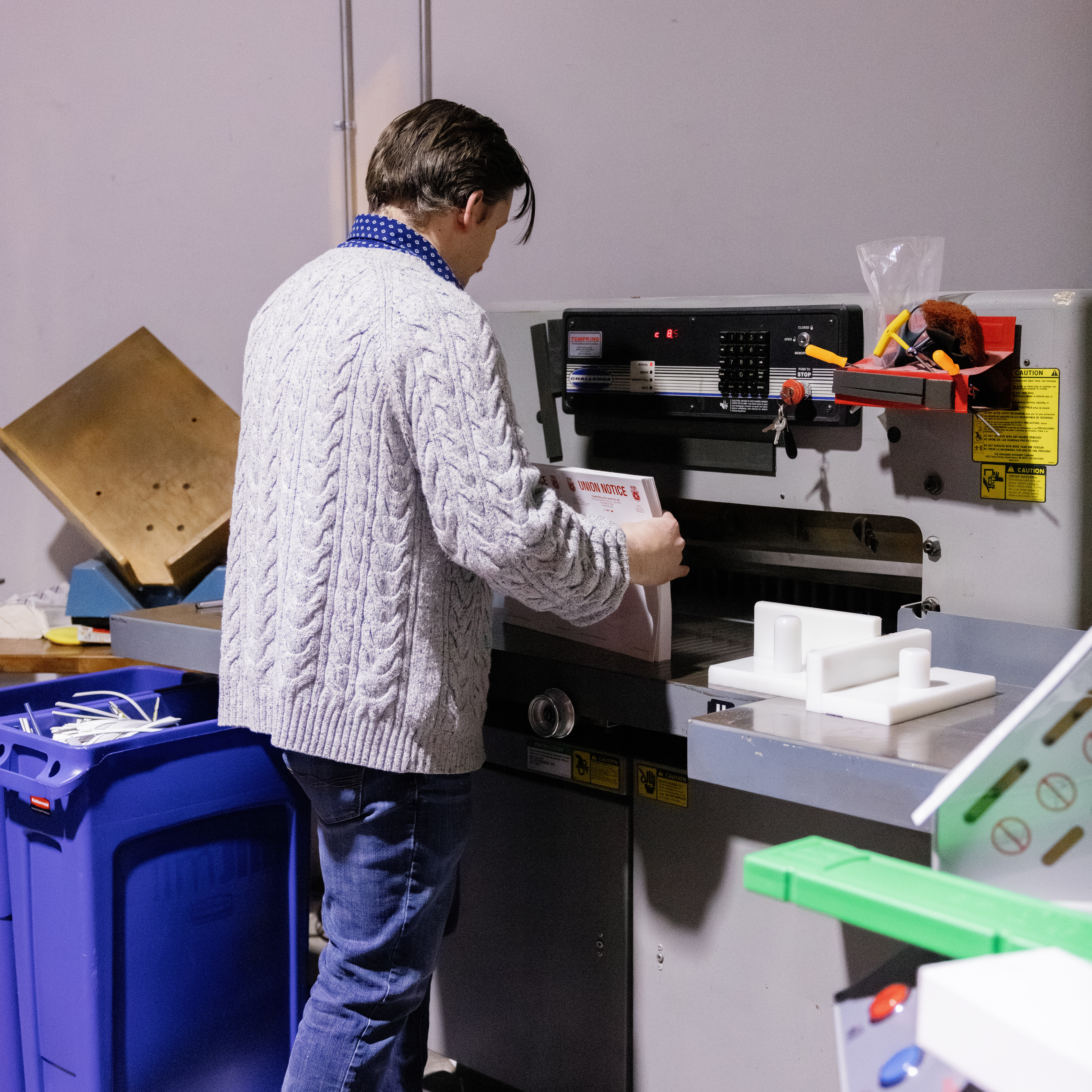 Employee working on printing